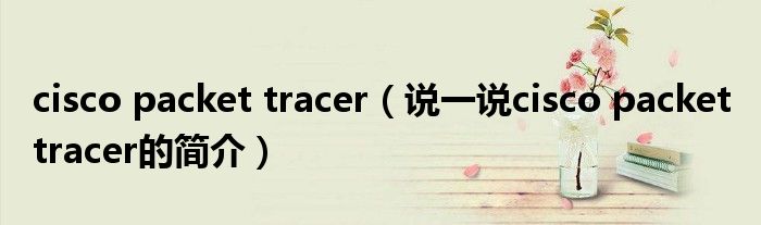 cisco packet tracer（说一说cisco packet tracer的简介）