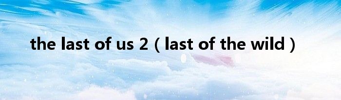 the last of us 2（last of the wild）