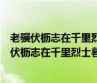 老骥伏枥志在千里烈士暮年壮心不已意思相近的句子（老骥伏枥志在千里烈士暮年壮心不已的意思）