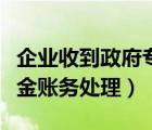 企业收到政府专项资金（企业收到财政专项资金账务处理）