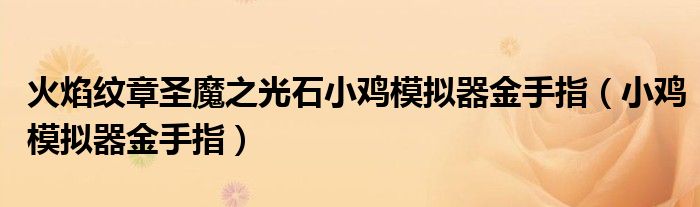 火焰纹章圣魔之光石小鸡模拟器金手指（小鸡模拟器金手指）