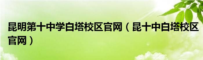 昆明第十中学白塔校区官网（昆十中白塔校区官网）