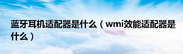 蓝牙耳机适配器是什么（wmi效能适配器是什么）