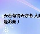 天若有情天亦老 人间正道是沧桑（天亦有情天易老人间正道是沧桑）