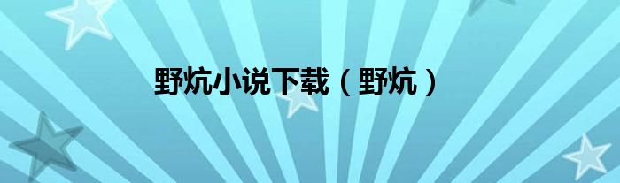 野炕小说下载（野炕）