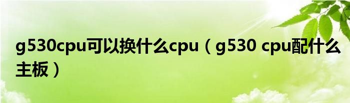 g530cpu可以换什么cpu（g530 cpu配什么主板）