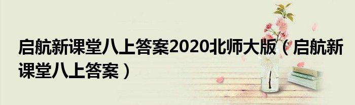 启航新课堂八上答案2020北师大版（启航新课堂八上答案）