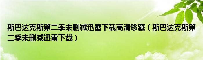 斯巴达克斯第二季未删减迅雷下载高清珍藏（斯巴达克斯第二季未删减迅雷下载）