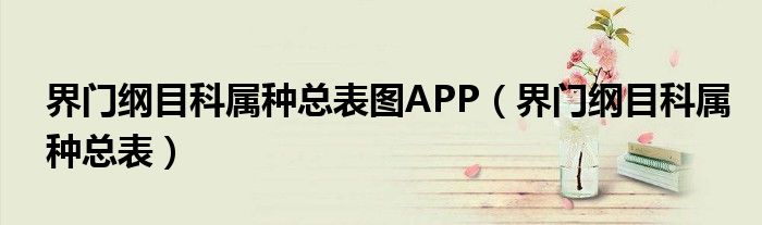 界门纲目科属种总表图APP（界门纲目科属种总表）