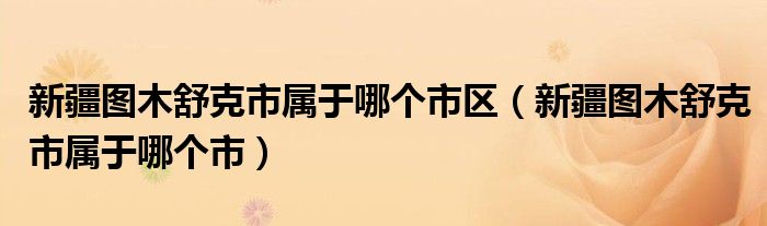 新疆图木舒克市属于哪个市区（新疆图木舒克市属于哪个市）