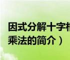 因式分解十字相乘法（说一说因式分解十字相乘法的简介）