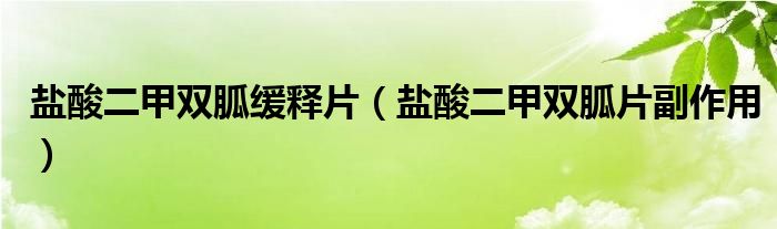 盐酸二甲双胍缓释片（盐酸二甲双胍片副作用）