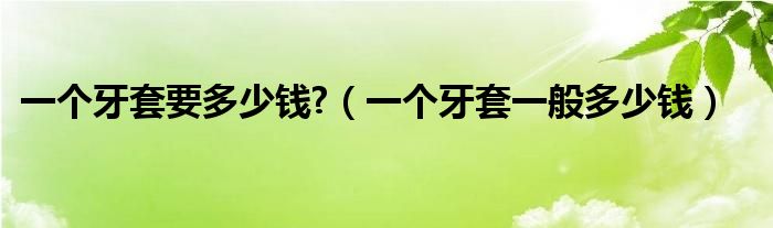 一个牙套要多少钱?（一个牙套一般多少钱）