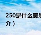 250是什么意思（说一说250是什么意思的简介）