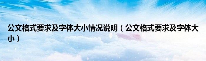 公文格式要求及字体大小情况说明（公文格式要求及字体大小）