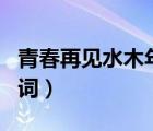 青春再见水木年华歌词（水木年华的 启程  歌词）