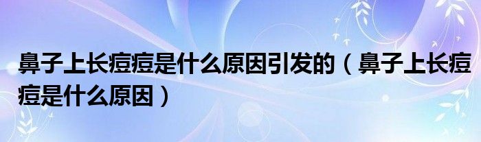 鼻子上长痘痘是什么原因引发的（鼻子上长痘痘是什么原因）