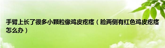 手臂上长了很多小颗粒像鸡皮疙瘩（脸两侧有红色鸡皮疙瘩怎么办）