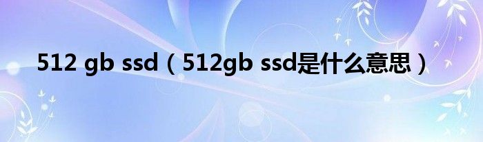 512 gb ssd（512gb ssd是什么意思）