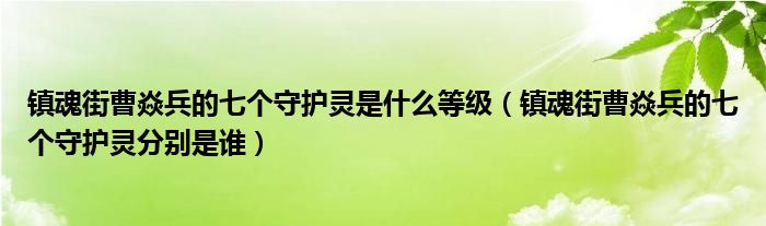 镇魂街曹焱兵的七个守护灵是什么等级（镇魂街曹焱兵的七个守护灵分别是谁）