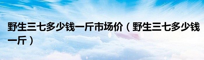 野生三七多少钱一斤市场价（野生三七多少钱一斤）