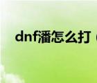 dnf潘怎么打（2017DNF潘什么打不死）