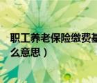 职工养老保险缴费基数是什么意思（养老保险缴费基数是什么意思）