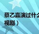 蔡乙嘉演过什么电视剧啊（蔡乙嘉演过什么电视剧）