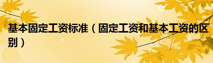 基本固定工资标准（固定工资和基本工资的区别）