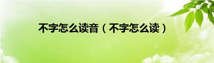 不字怎么读音（不字怎么读）