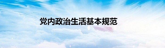 党内政治生活基本规范