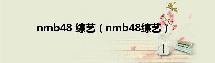 nmb48 综艺（nmb48综艺）