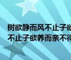 树欲静而风不止子欲养而亲不待的意思（说一说树欲静而风不止子欲养而亲不待的意思的简介）