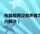 电脑视频没有声音怎么办解决办法（电脑视频没有声音怎么办解决）