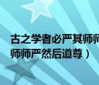 古之学者必严其师师严然后道尊什么意思（古之学者必严其师师严然后道尊）