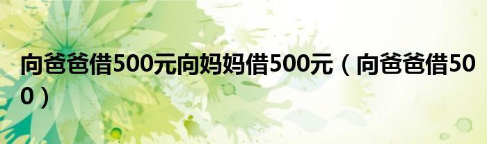 向爸爸借500元向妈妈借500元（向爸爸借500）