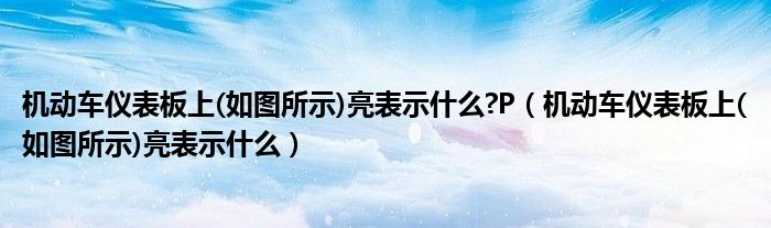 机动车仪表板上(如图所示)亮表示什么?P（机动车仪表板上(如图所示)亮表示什么）