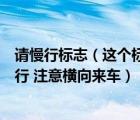 请慢行标志（这个标志的作用是用以警告车辆驾驶人谨慎慢行 注意横向来车）