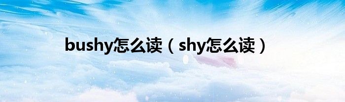 bushy怎么读（shy怎么读）