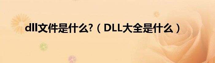 dll文件是什么?（DLL大全是什么）