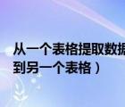 从一个表格提取数据到另一个表格里（从一个表格提取数据到另一个表格）