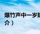 爆竹声中一岁除（说一说爆竹声中一岁除的简介）