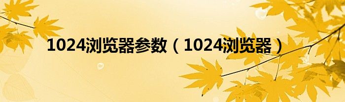 1024浏览器参数（1024浏览器）