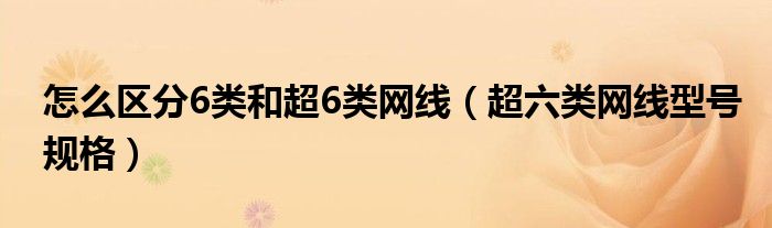 怎么区分6类和超6类网线（超六类网线型号规格）