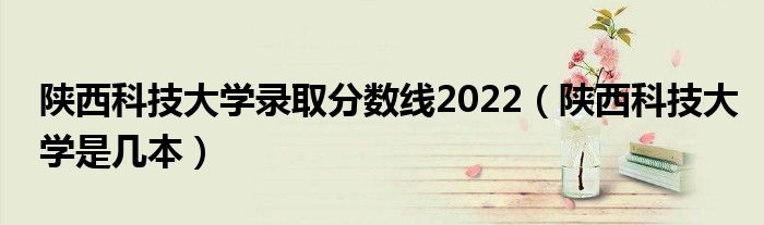 陕西科技大学录取分数线2022（陕西科技大学是几本）