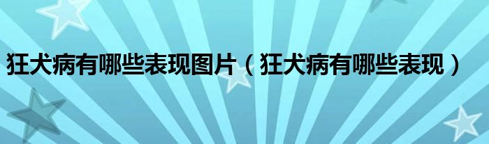 狂犬病有哪些表现图片（狂犬病有哪些表现）