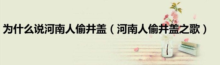 为什么说河南人偷井盖（河南人偷井盖之歌）