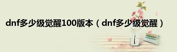 dnf多少级觉醒100版本（dnf多少级觉醒）