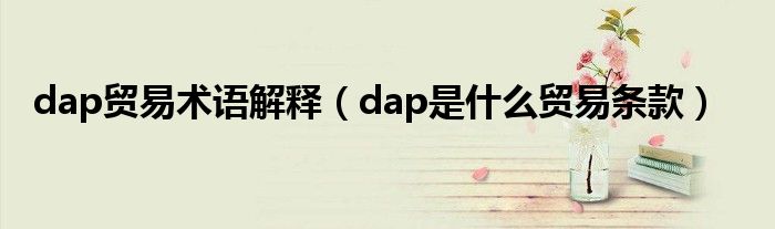 dap贸易术语解释（dap是什么贸易条款）