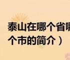 泰山在哪个省哪个市（说一说泰山在哪个省哪个市的简介）